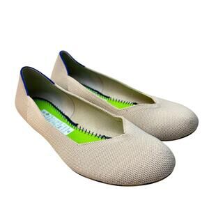 Rothys Womens Round Toe Ballet Flats Size 8 EXC COND NO INSERTS beige flax tan